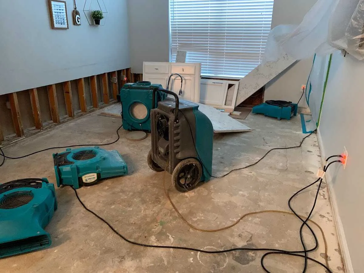 Dehumidifier in flood-cut room for Water Extraction & Removal in East Rochester
